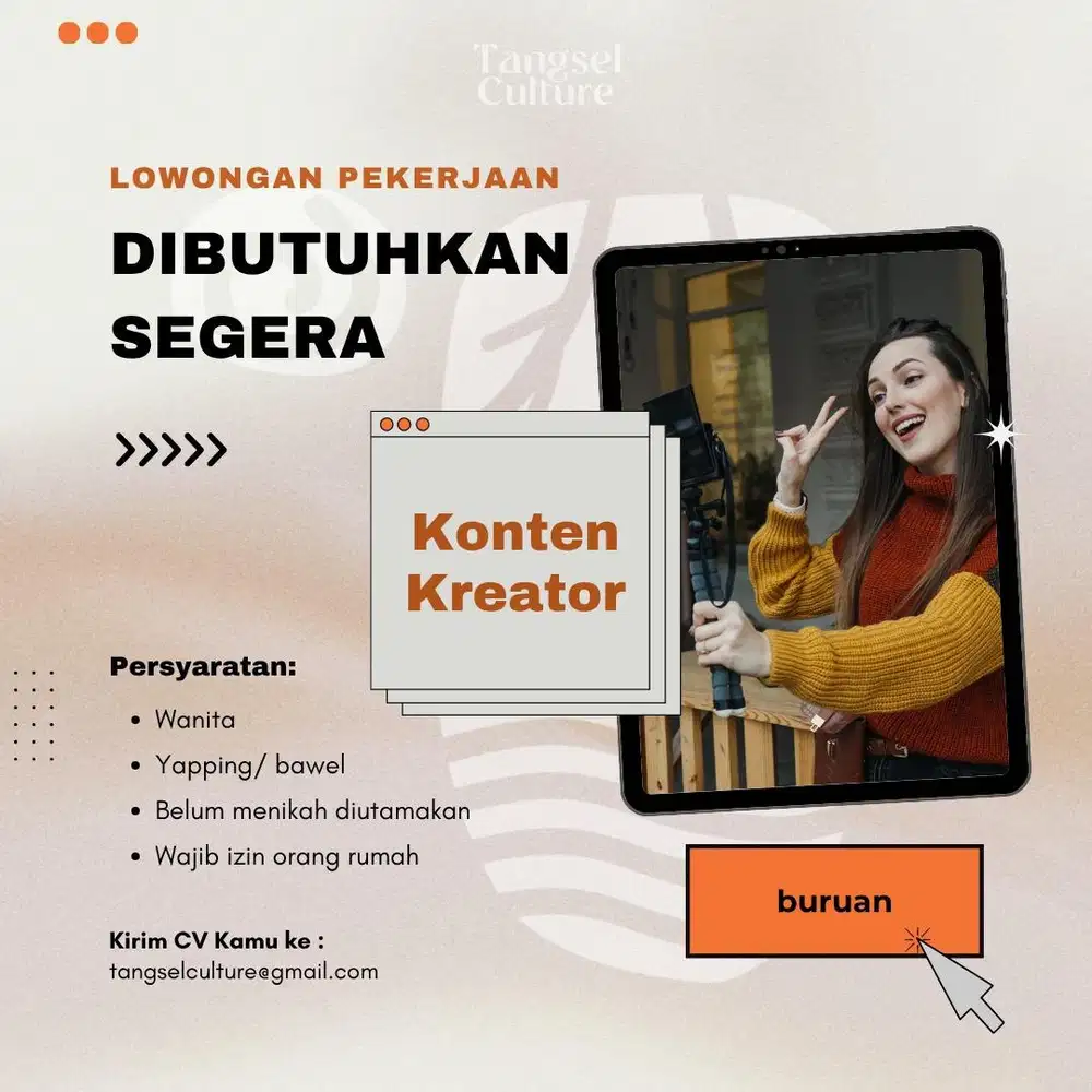 LOWONGAN KONTEN KREATOR