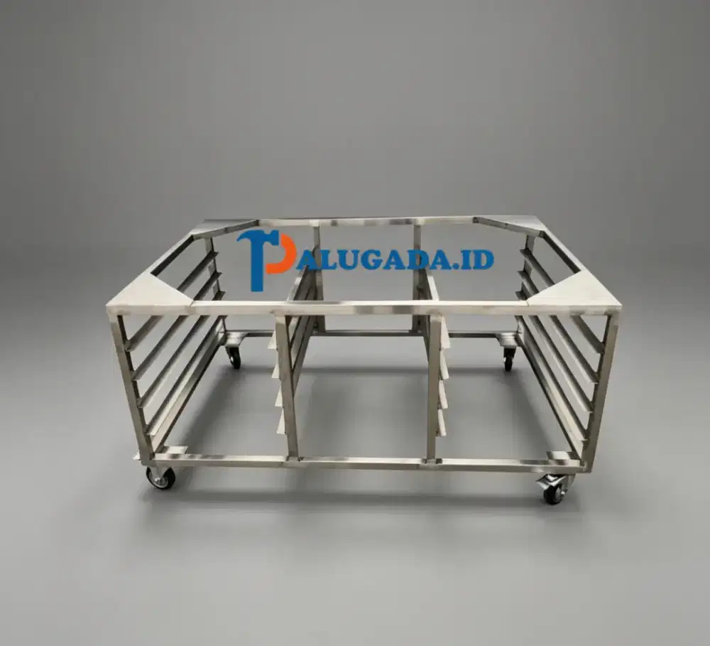 Meja kaki oven stainless ukuran sesuai oven + 8 susun rak