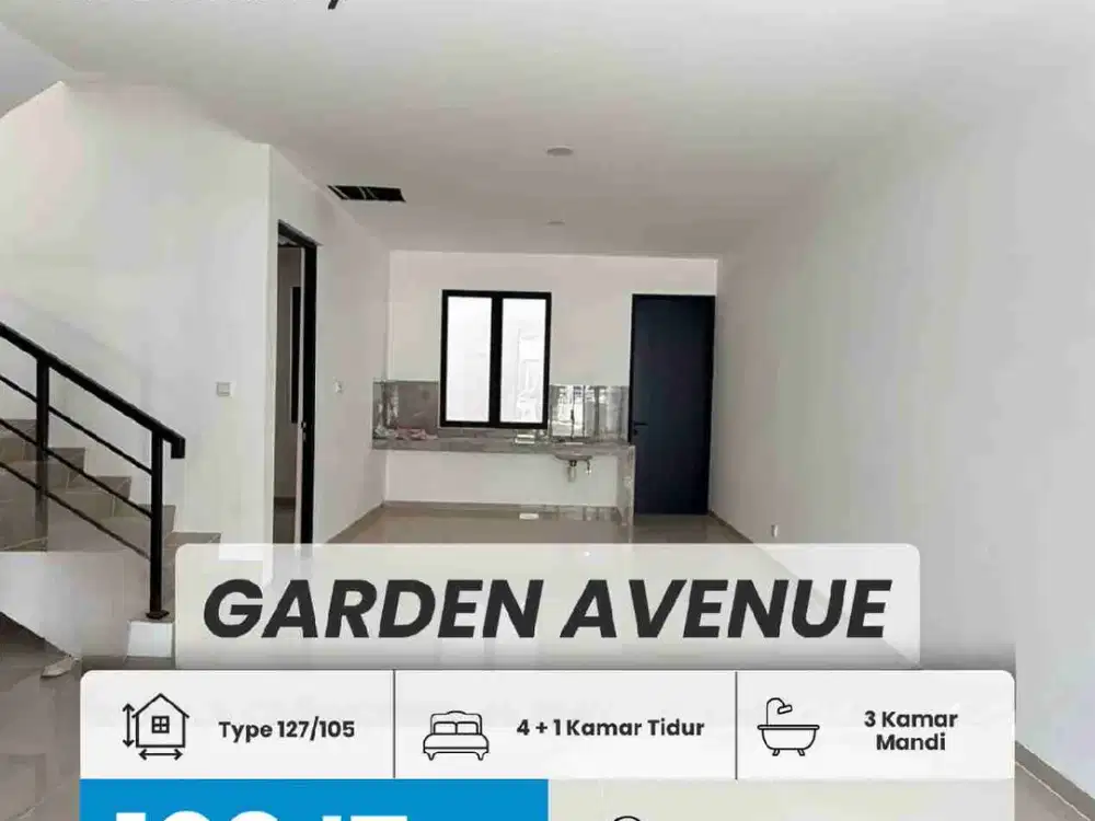 DISEWAKAN RUMAH MEWAH 2 LANTAI GARDEN AVENUE, CLUSTER ROSEWOOD, BENGKONG