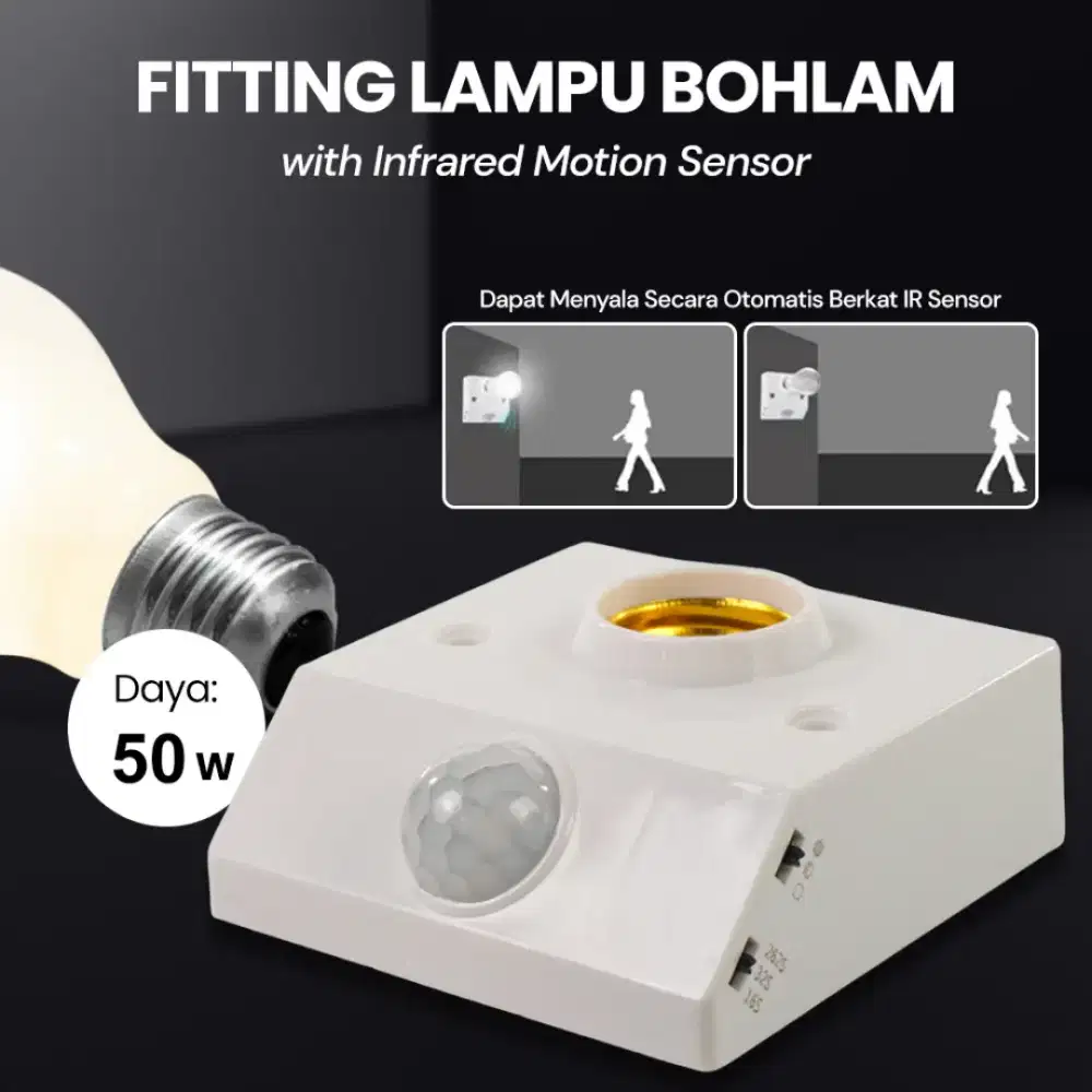 TaffLED Fitting Lampu Bohlam with Infrared Motion Sensor 240V 50W E27