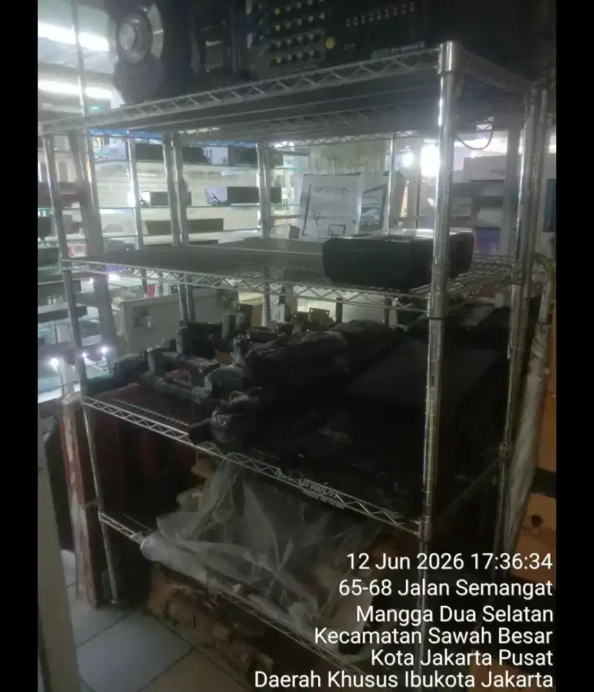 Habiskan stok murah barang display contoh rak besi crom rakitan lipat