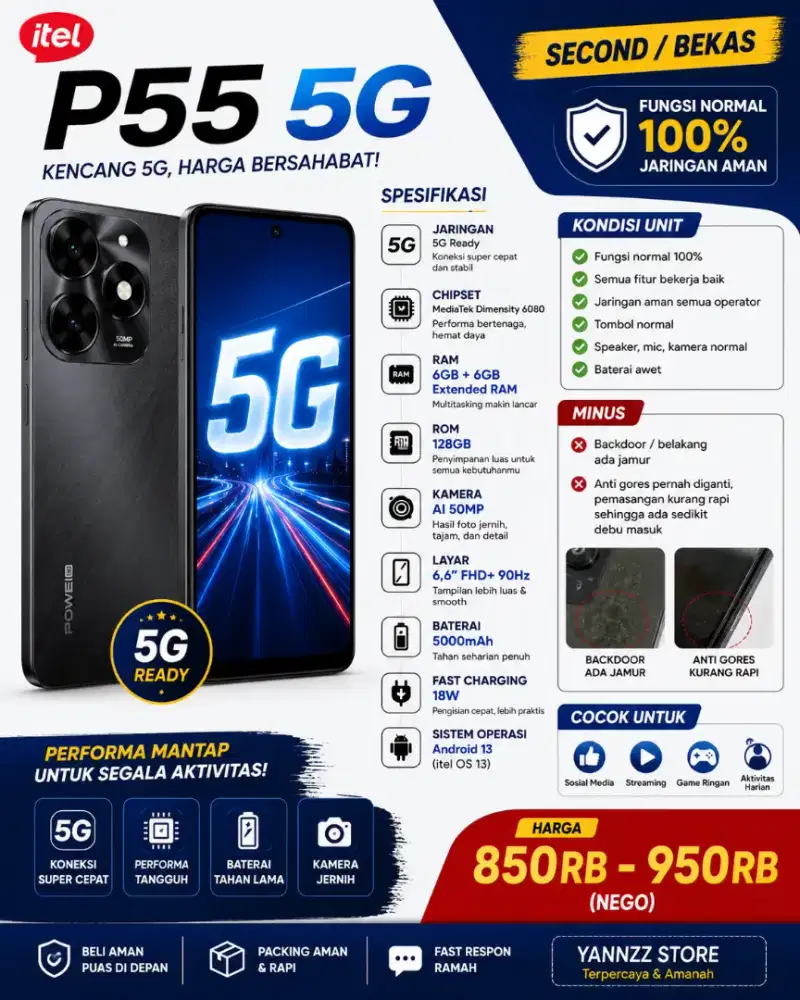 itel p55 5g second