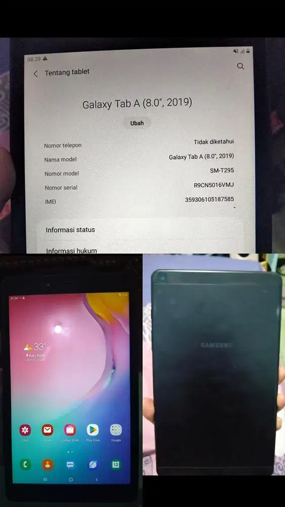 Samsung Tab A 2/32gb 2019 resmi T295 bisa kartu