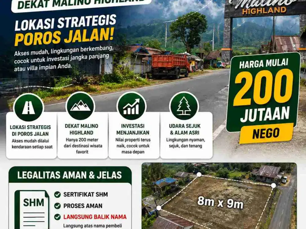 Kavling Premium Malino Hanya 200 Meter dari Malino Highland