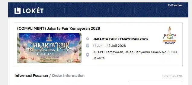 Bundling tiket Masuk PRJ & Konser