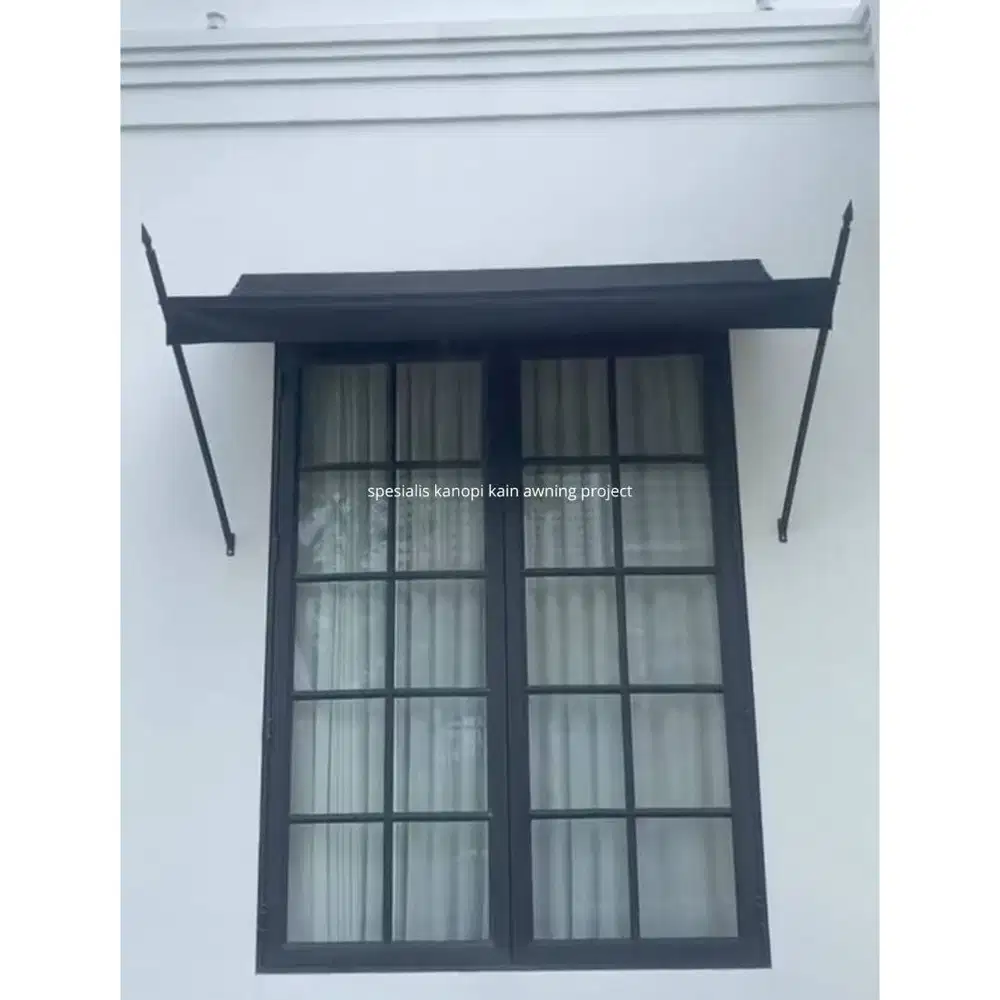 kanopi kain awning warna hitam rangka tombak gratis pasang