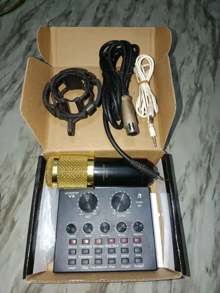 Souncard v8 dan mic conndenser