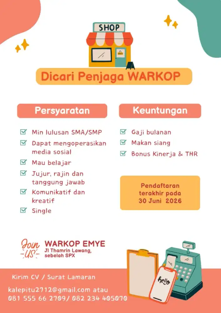 Lowongan Penjaga WARKOP