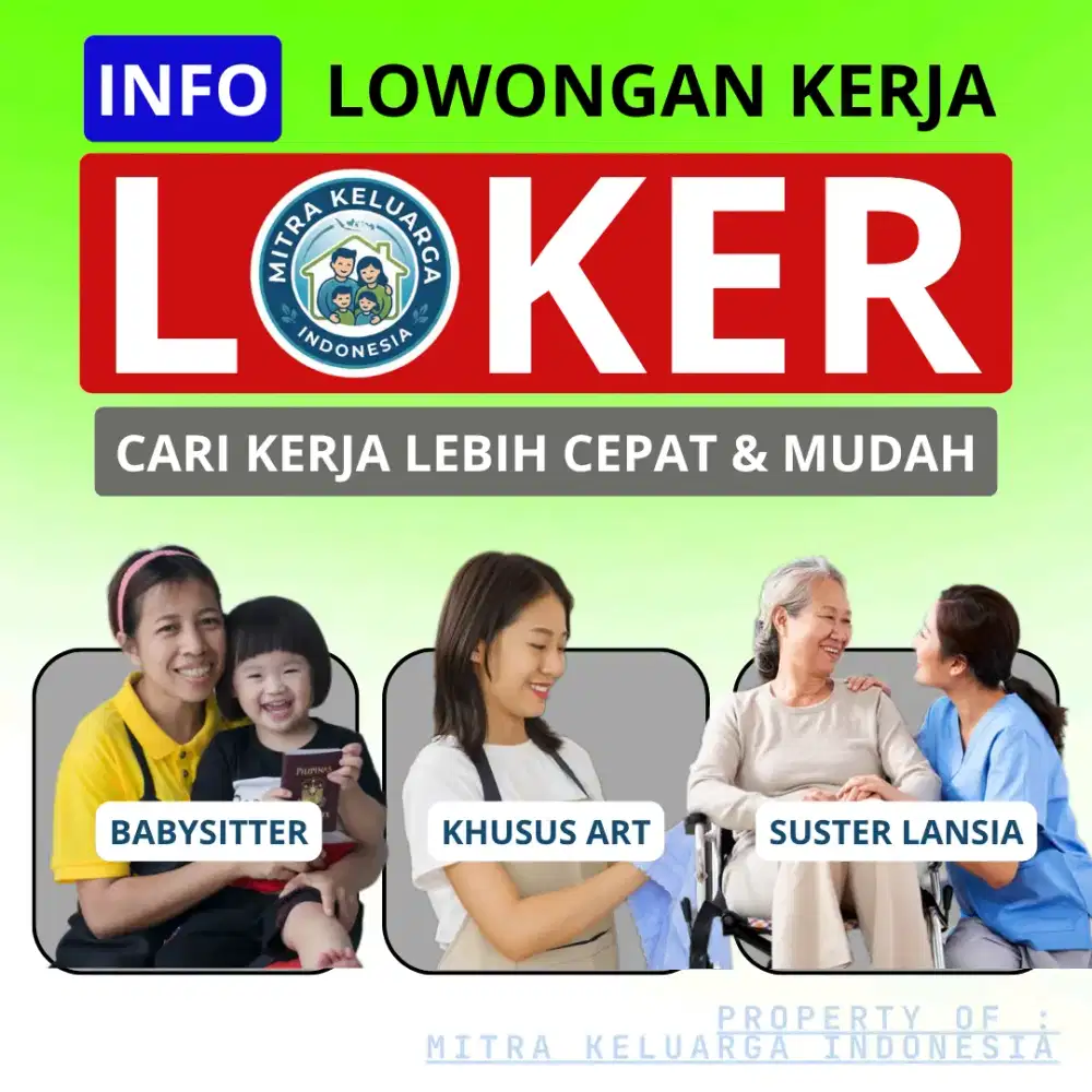 Loker wanita art, babysitter, suster lansia