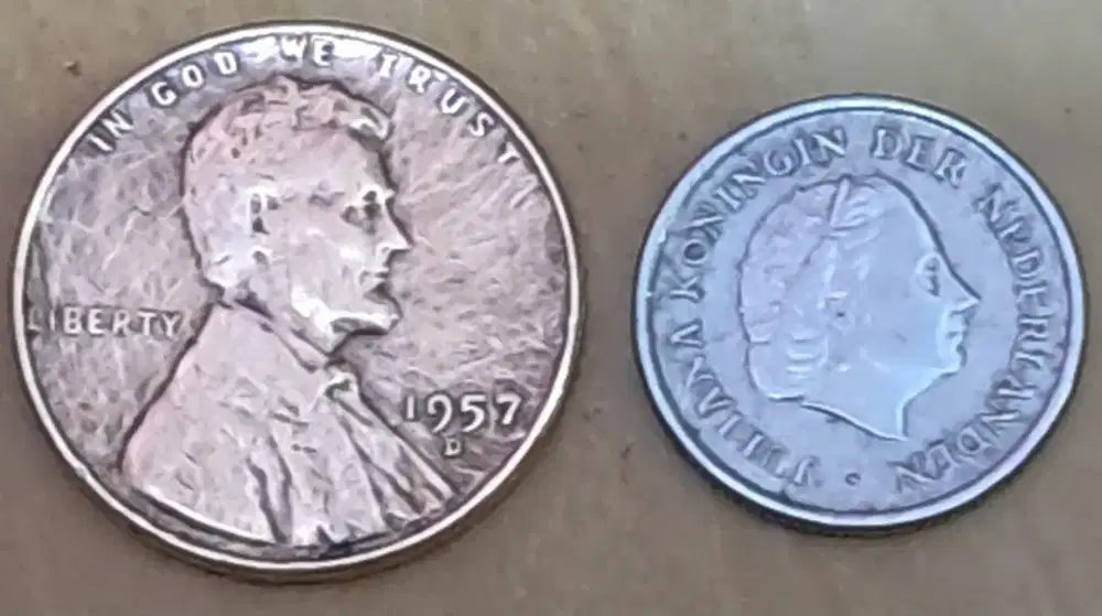 LINCOLN PENNY (1957 D) dan JULIANA KONINGIN (1960)