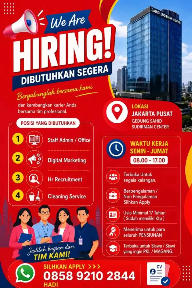 Lowongan kerja di gedung Sahid sudirman center