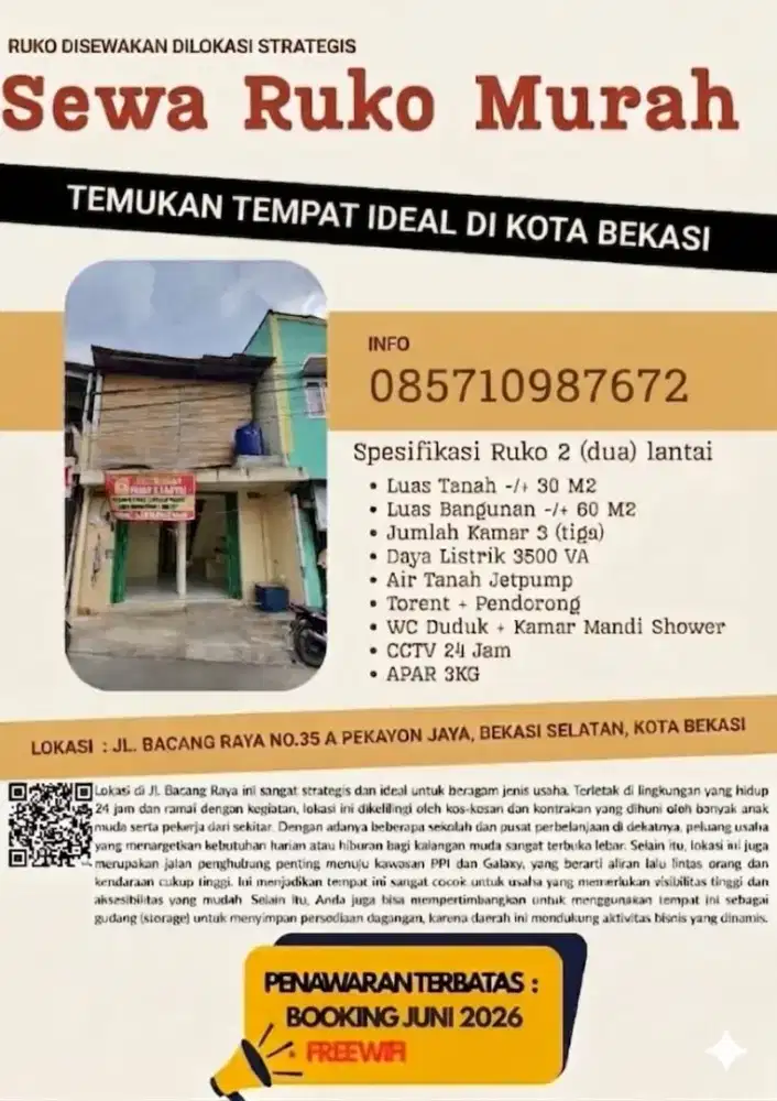 Kontrak Ruko Murah Daerah Bekasi