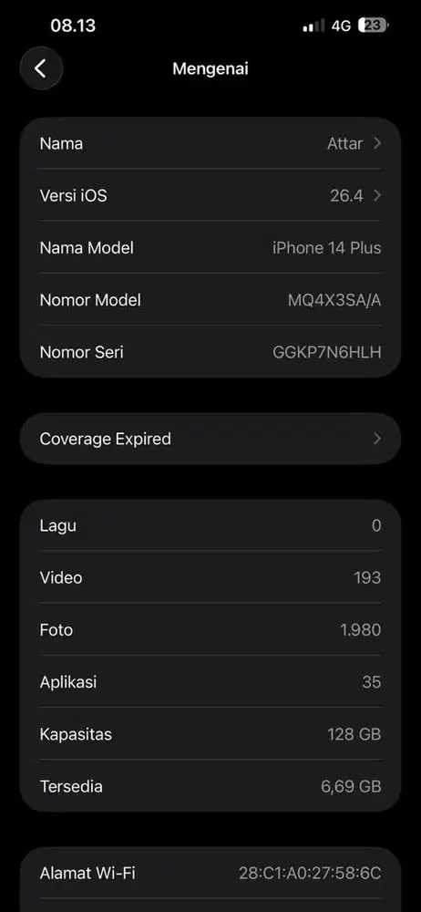 Iphone 14 plus 128 gb