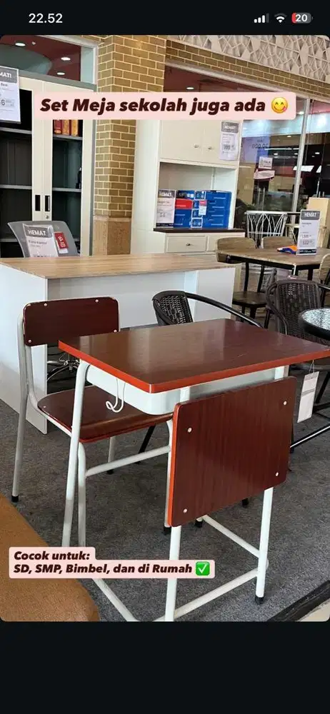 Meja Kursi Sekolah Set Hemat Murah
