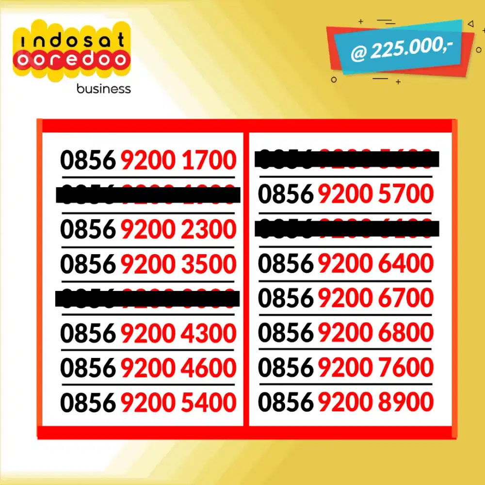 INDOSAT OREDOO Nomor Cantik Rapi