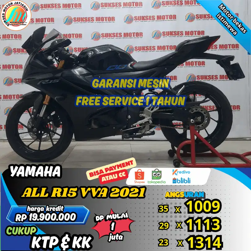 YAMAHA ALL R15 VVA 2021 DP&ANGSURAN TERMURAH SYRTKTP&KK(SUKSESMOTOR)