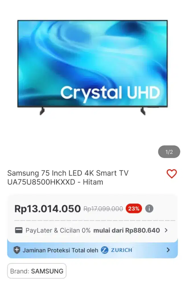 TV SAMSUNG 75U8500H TERBARU READY