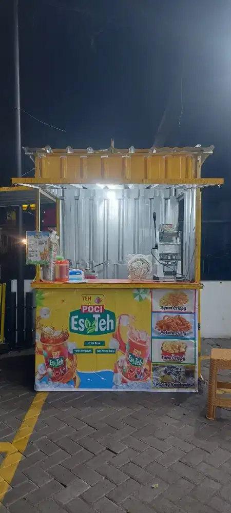 dijual murce booth beserta perlengkapan utk jual es teh dan snack