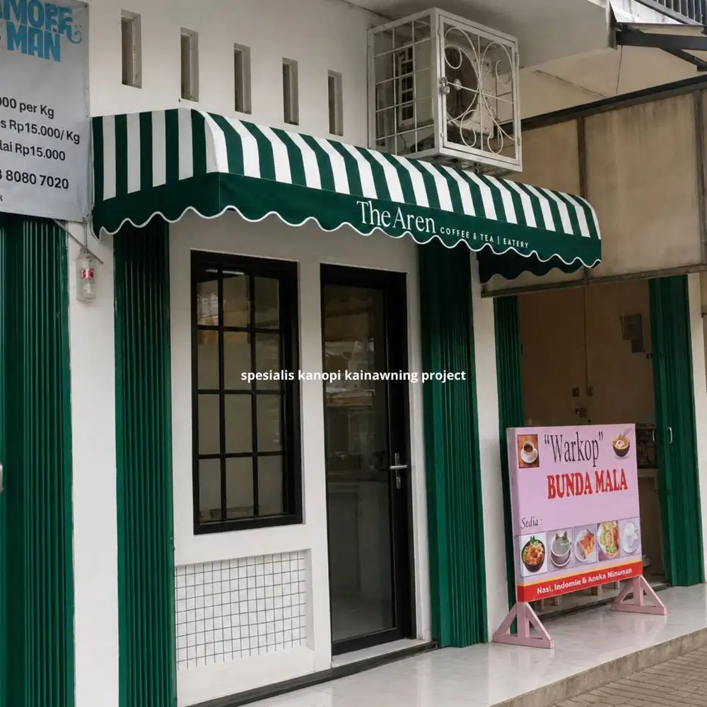 kanopi kain awning warna belang hijau putih murah