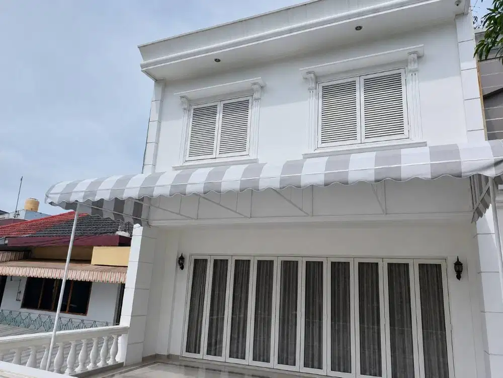 kanopi kain awning rangka melengkung bahan watersil
