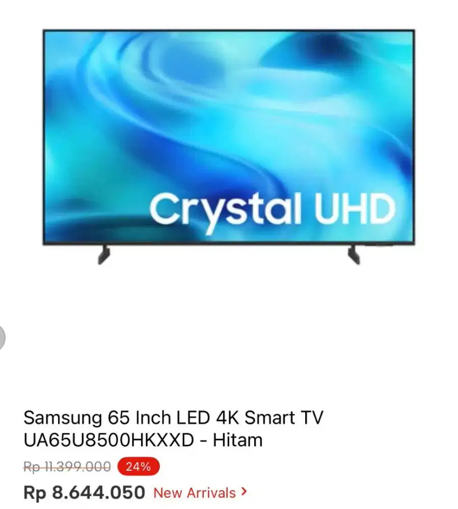SAMSUNG 65 INCH LED 4K SMART TV UA65U8500HKXXD