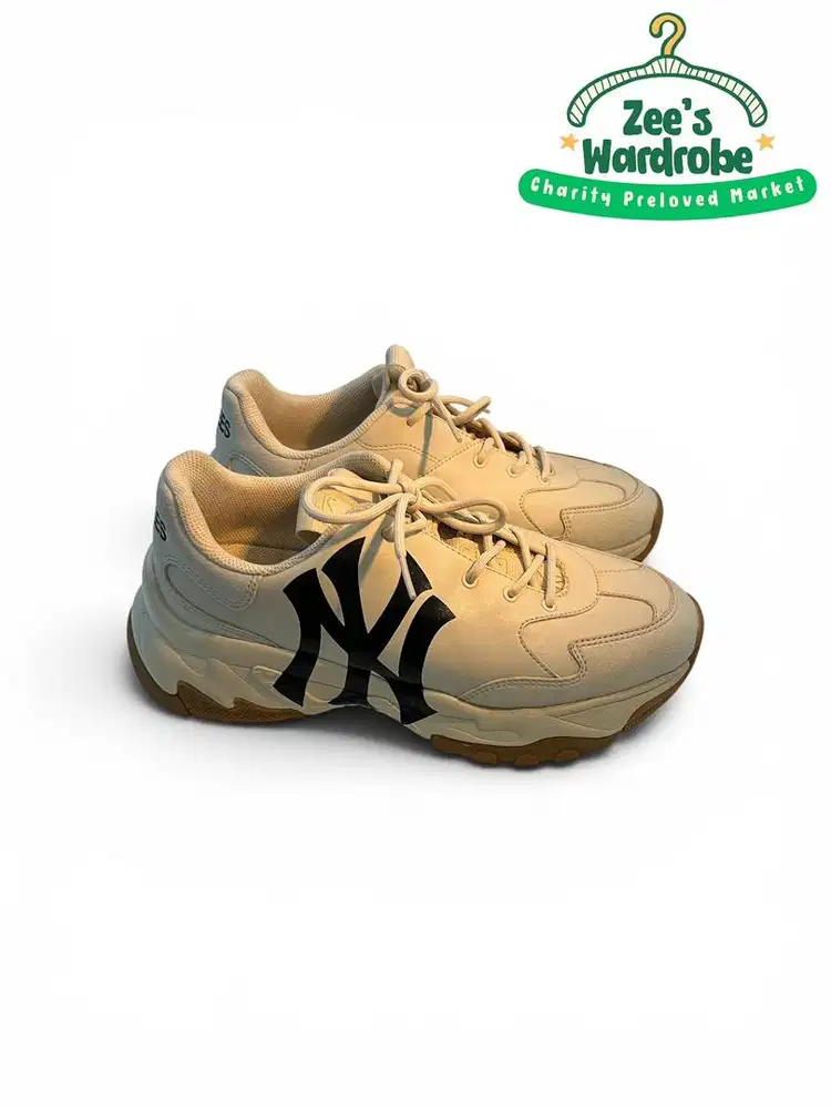 MLB NY Yankees Big Ball Chunky Sneakers Beige Gum