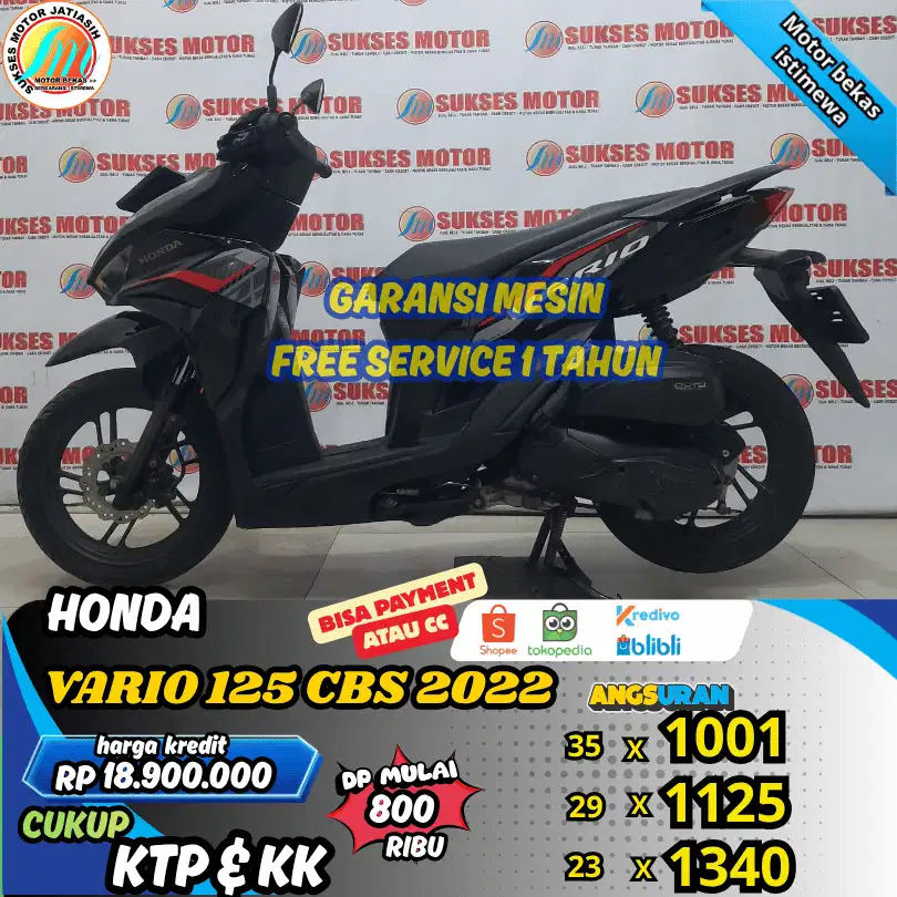 HONDA VARIO 125 CBS 2022 DP&ANGSURAN TERMURAH SYRTKTP&KK(SUKSESMOTOR)