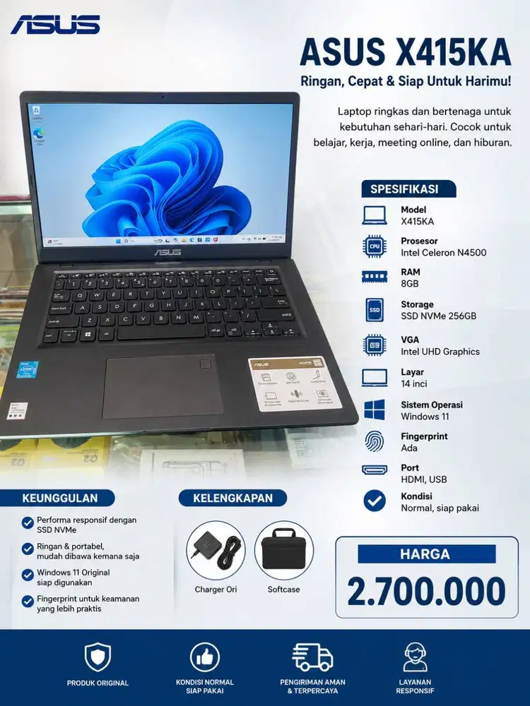 LAPTOP ASUS VIVOBOOK 14 X415KA