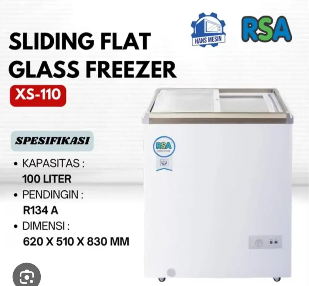 FREEZER RSA XS 110 - RSA CHEST FREEZER SLIDING GLASS