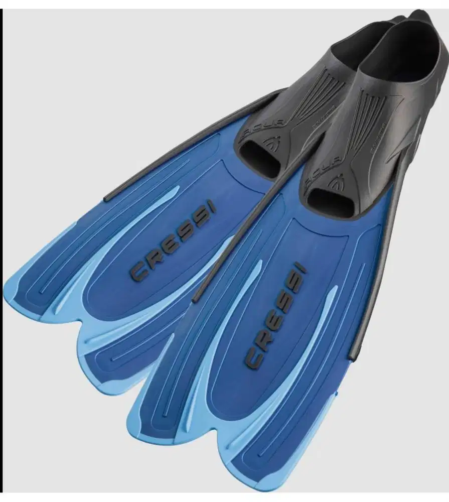 Fins Full Foot Cressi Agua Size 43/44 Blue (Made in Italy)