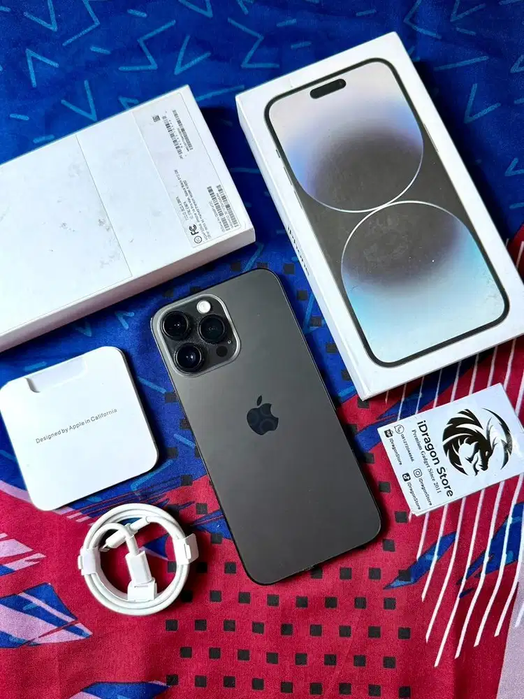 iphone 14 pro max 512gb warna space black fullset mulus