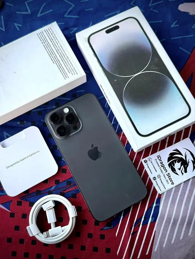 iphone 14 pro max 256gb warna space black fullset mulus