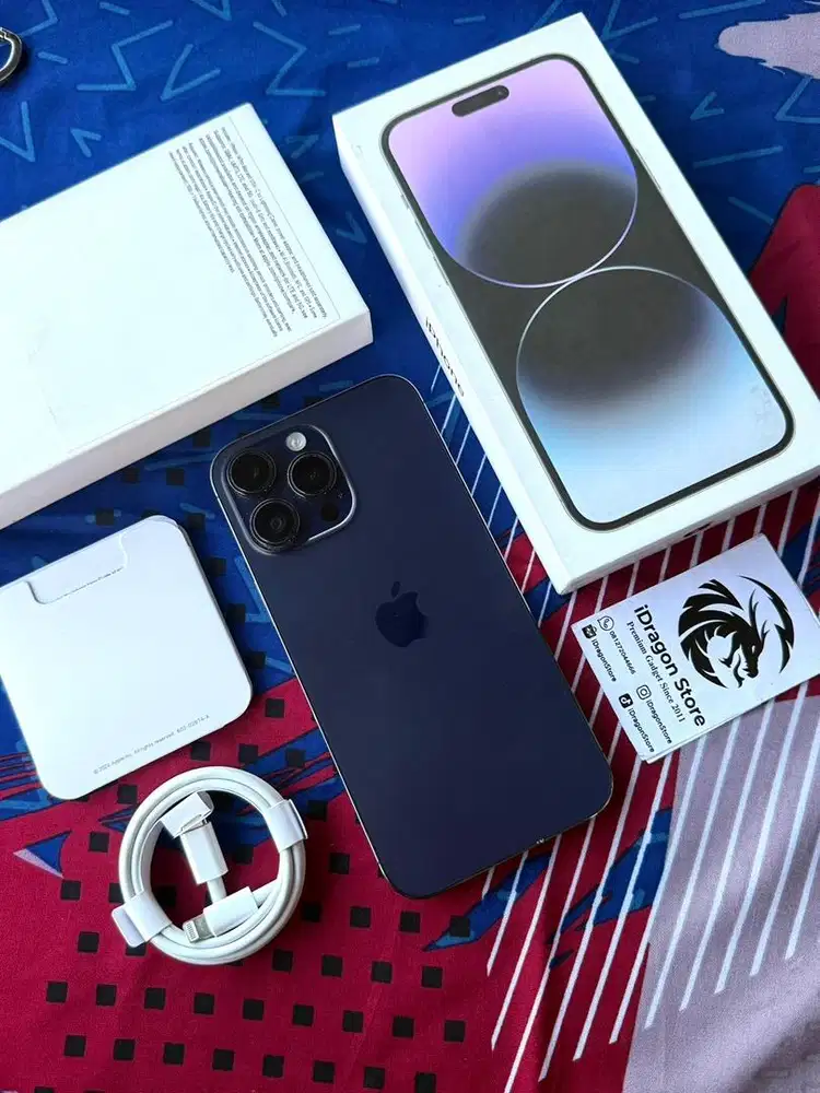 iphone 14 pro max 128gb warna deep purple fullset mulus