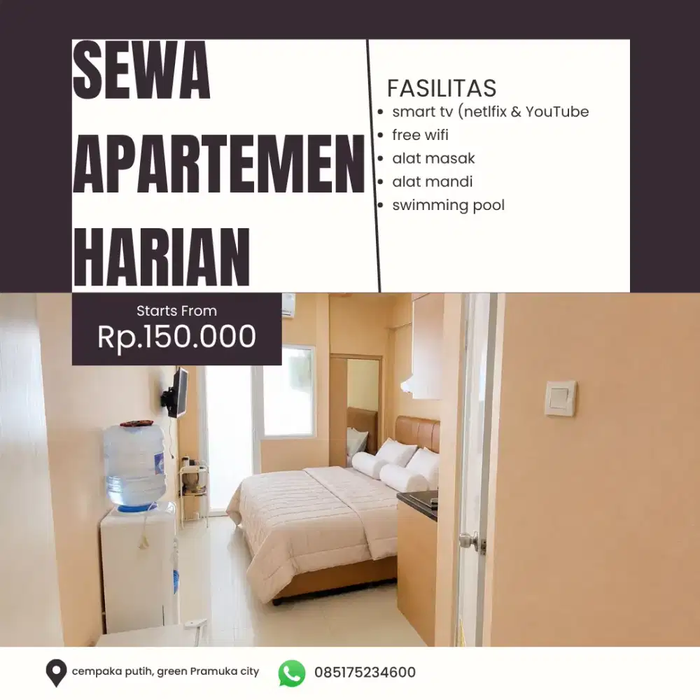 sewa apartemen harian green Pramuka city Jakarta pusat