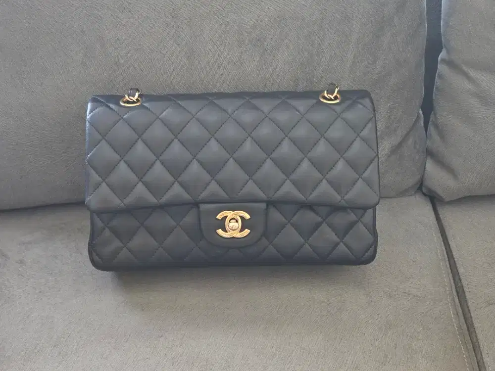 Chanel Classic Double Flap Medium Black Lambskin