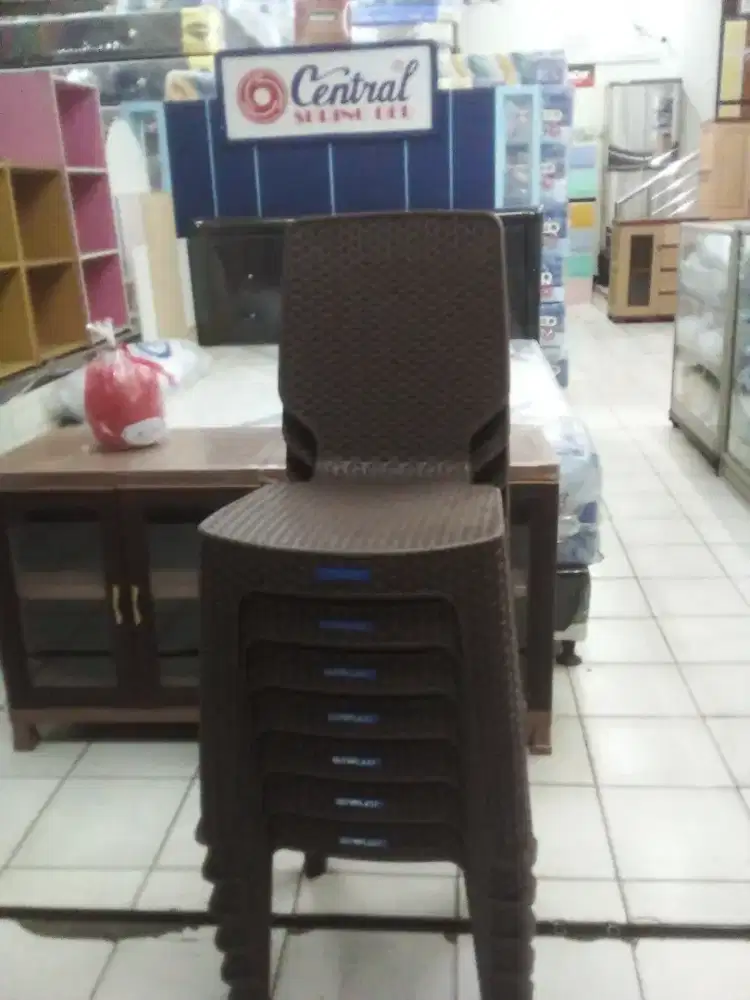 Kursi plastik sandaran