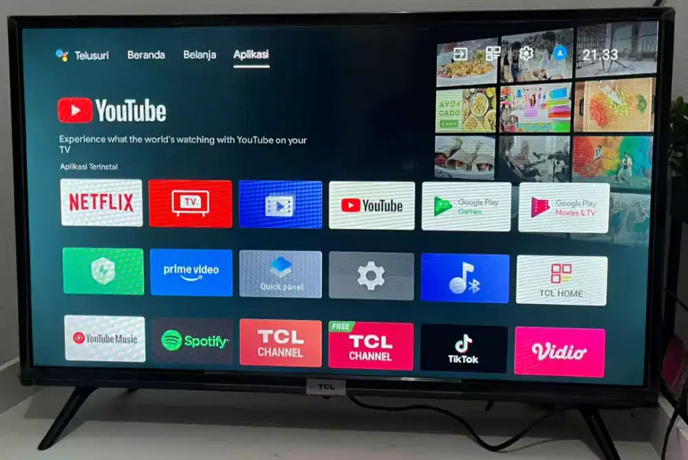 TV LED 32 INC TCL ANDROID+DIGITAL ORS BAGUS NORMAL&GBR BENING (BEK-UT)