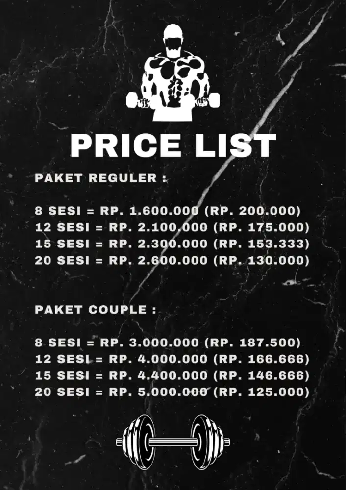 Jasa personal trainer fitness/gym