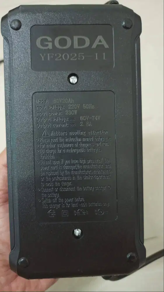DIJUAL CEPAT – Charger 60V 20Ah Original Goda YF2025-11