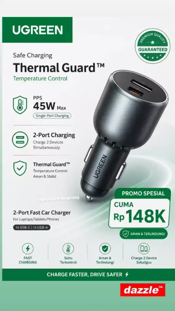 Saver ugreen 63 Watt car charger black