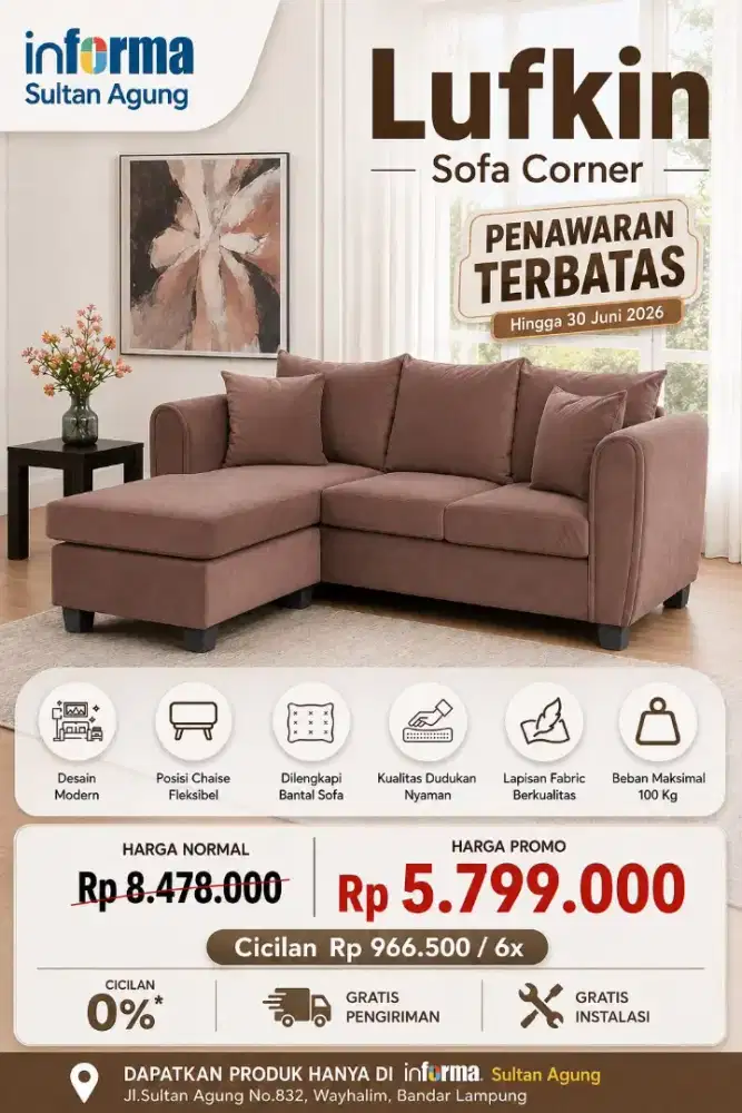 Promo sofa informa cicilan hingga 0%