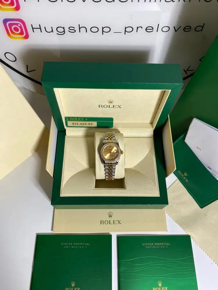 Preloved Lady Datejust Stainless Steel Yellow Gold Diamond authentic