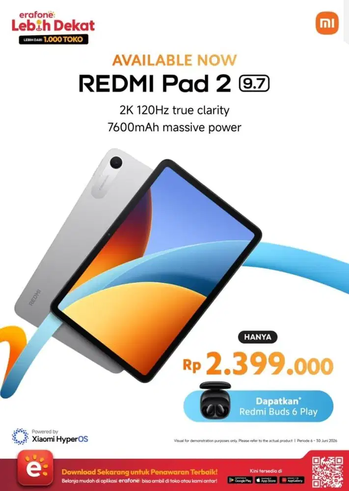 Redmi  pad 2 bisa dicicil dp mulai 0% up to 12bln