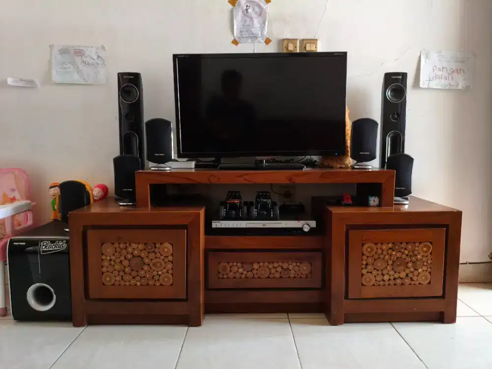 Jual cepat seperangkat home teather Polytron (tv-nya LED 32 inc)