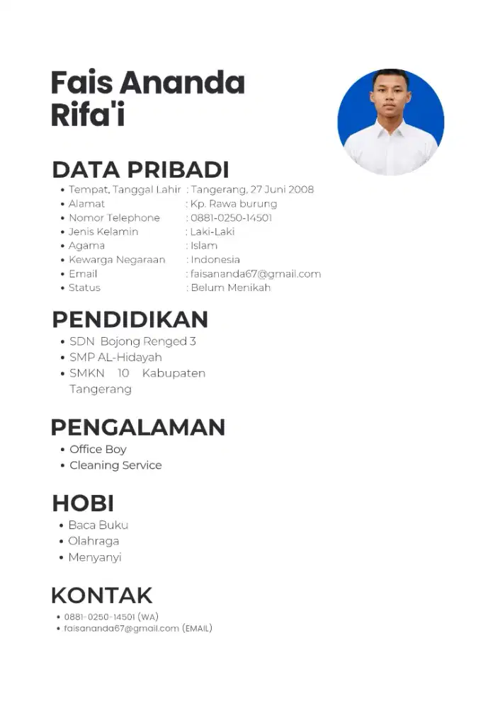 Info lowongan pekerjaan