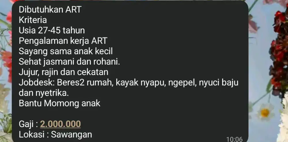 Dibutuhkan art segera