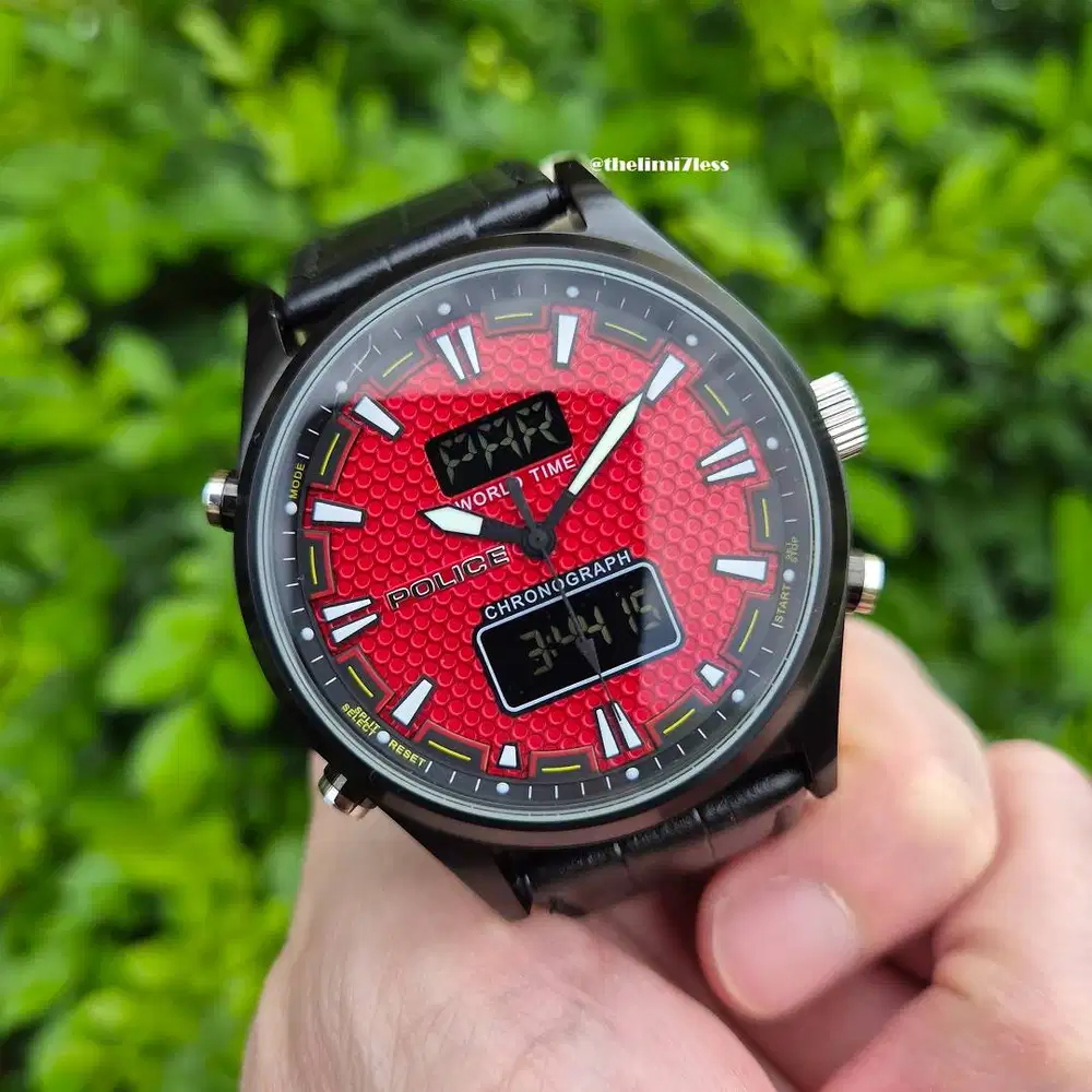 Jam tangan Police timepieces world time chronograph ref 11180J