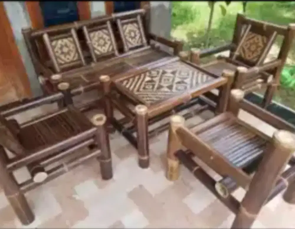 Kursi Bambu 1 Set