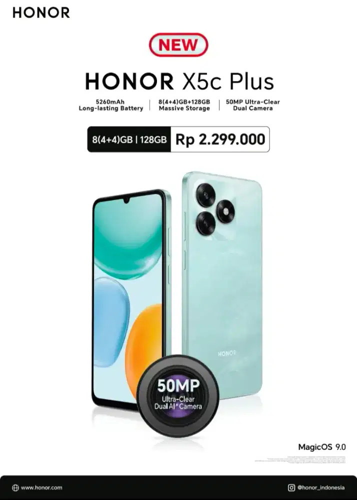 Honor x5cplus ram 4+4/ 128 Gb