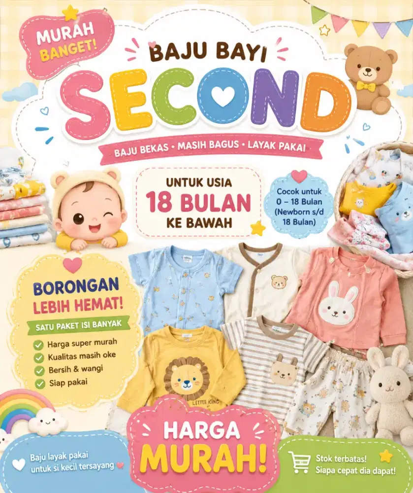 Baju balita second (bekas layak pakai) cewek